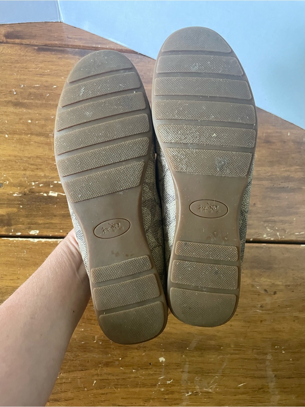 Coach Jacquard Loafers Driving Moccasin shoes flats Leather Signature Logo 7.5 - Picture 10 of 12